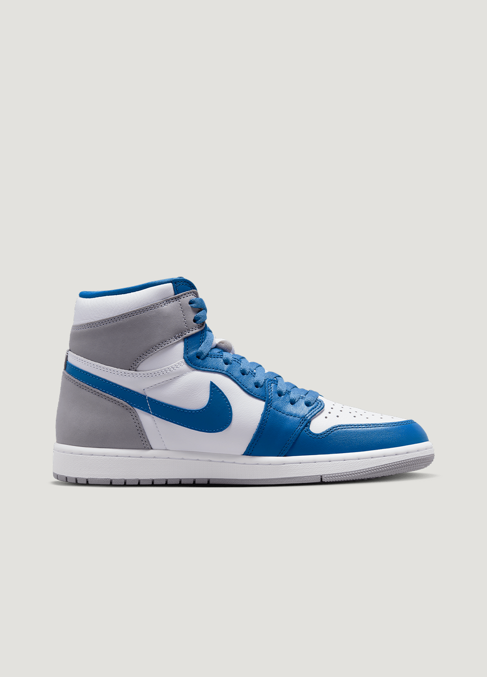 Jordan 1 blue white top and red