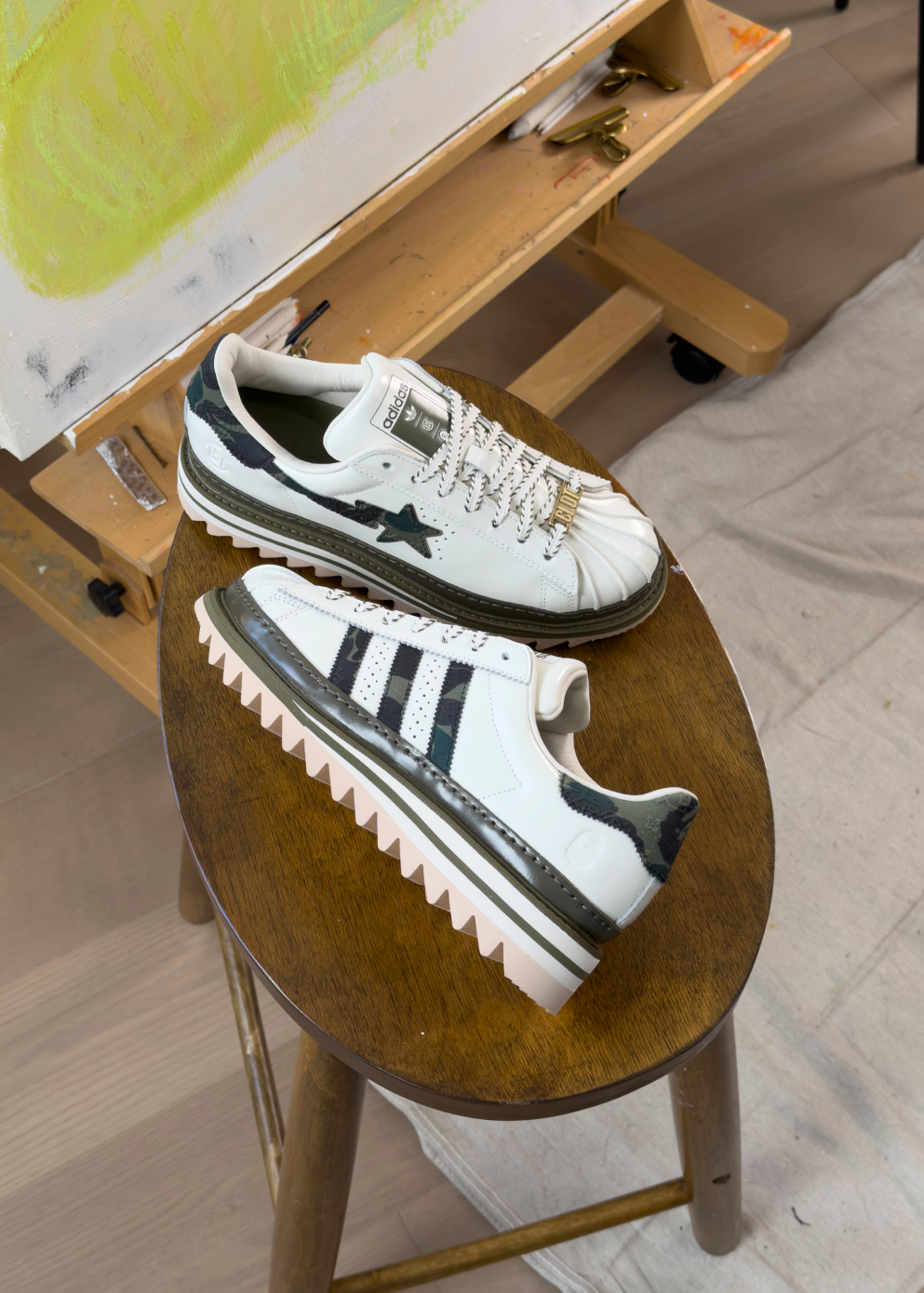 adidas x CLOT x BAPE Superstar 'Green Camo'