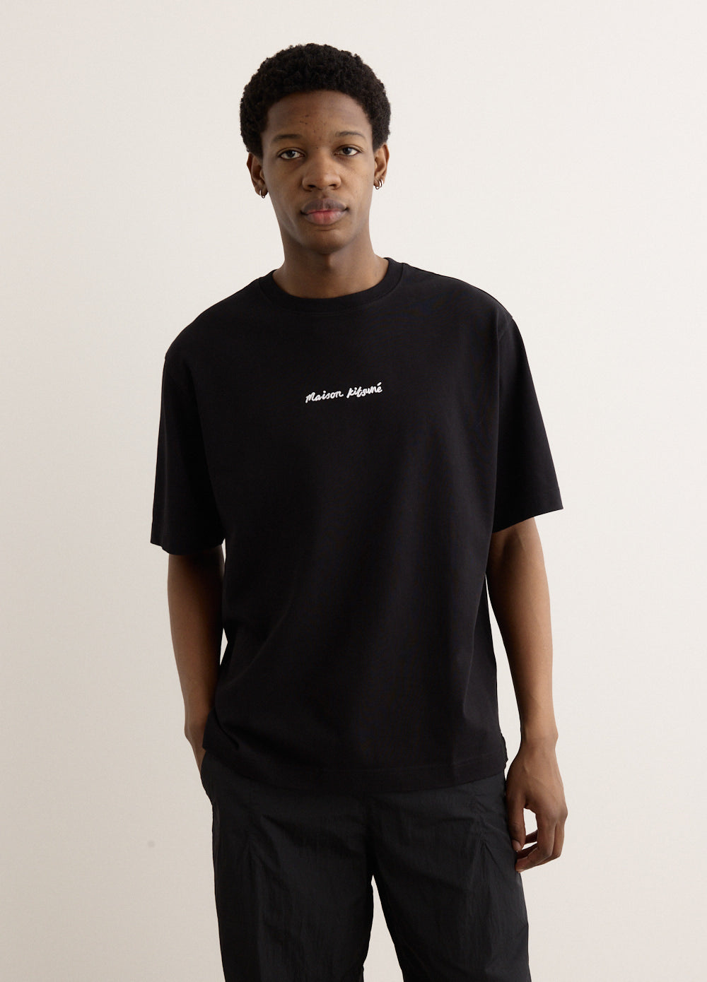 トップス MaisonKitsune HANDWRITINGCLEANSWEATSHIRT MAISON KITSUNE HANDWRITING EMBROIDERY OVERSIZE TEE | Maison Kitsuné
