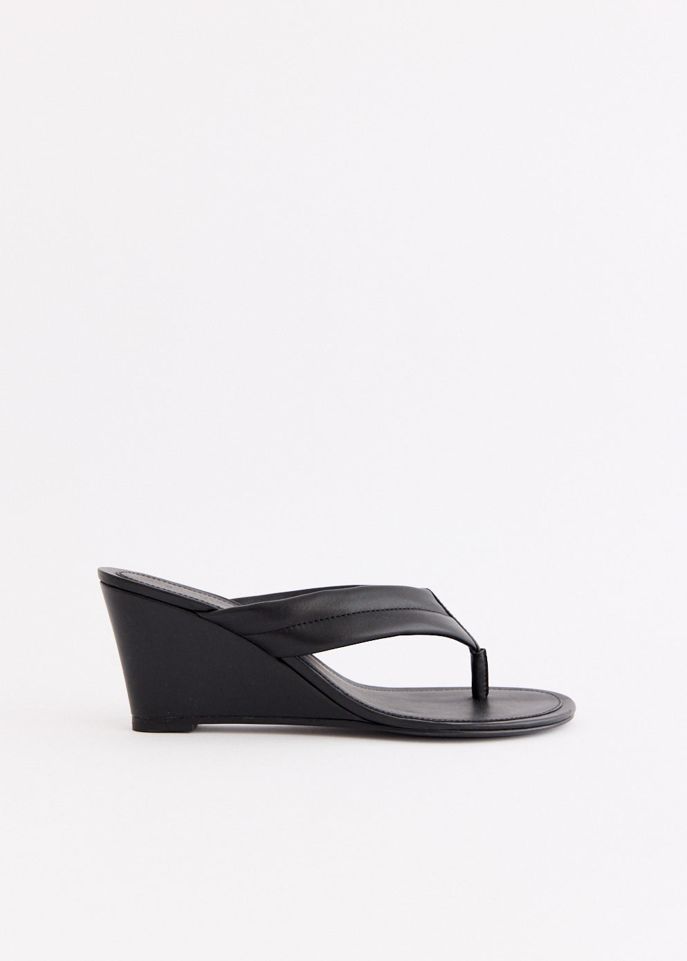Stitch Detail Thong Wedge
