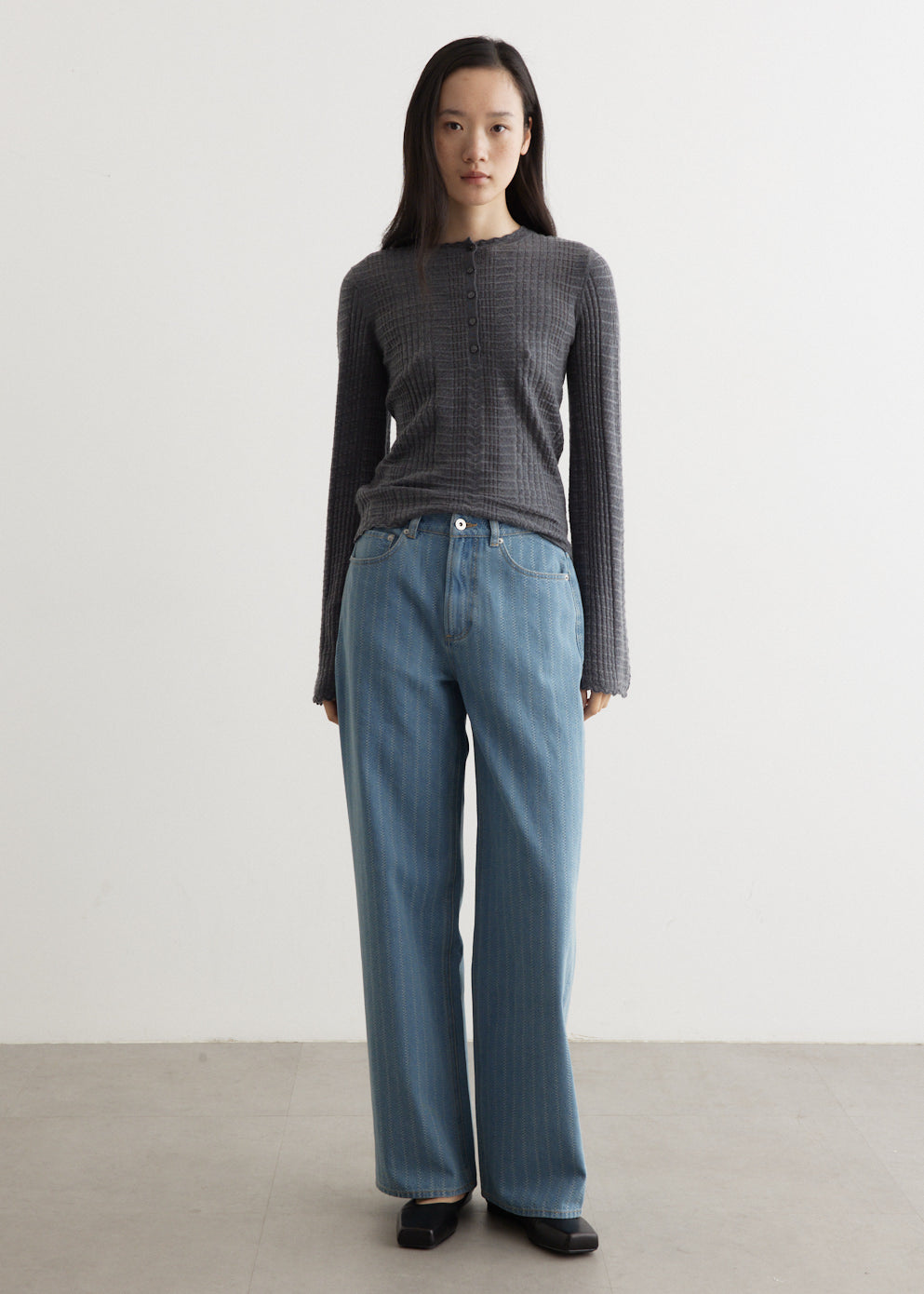 Crash Baggy Stripe Jeans - Main Image
