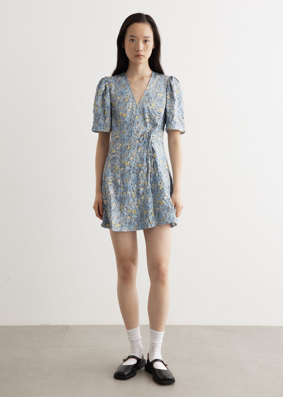 best bottled blue cheese salad dressing Crinkled Satin Mini Wrap Dress