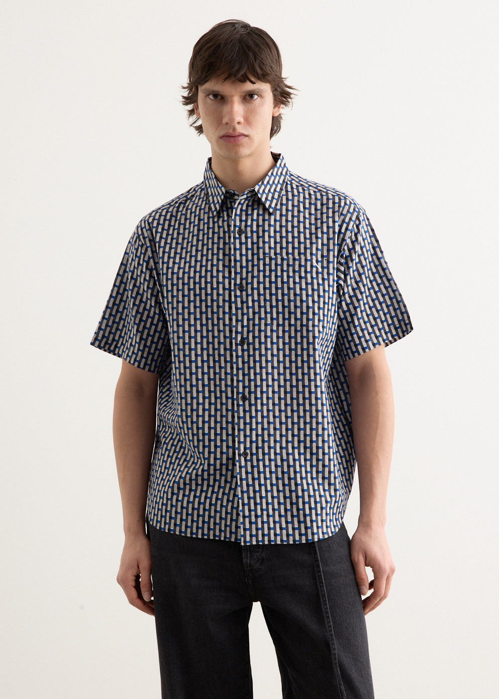 【ネイビー（40）】Bruce Broken Stripe SS Shirt Bruce Broken Stripe Short Sleeve Shirt