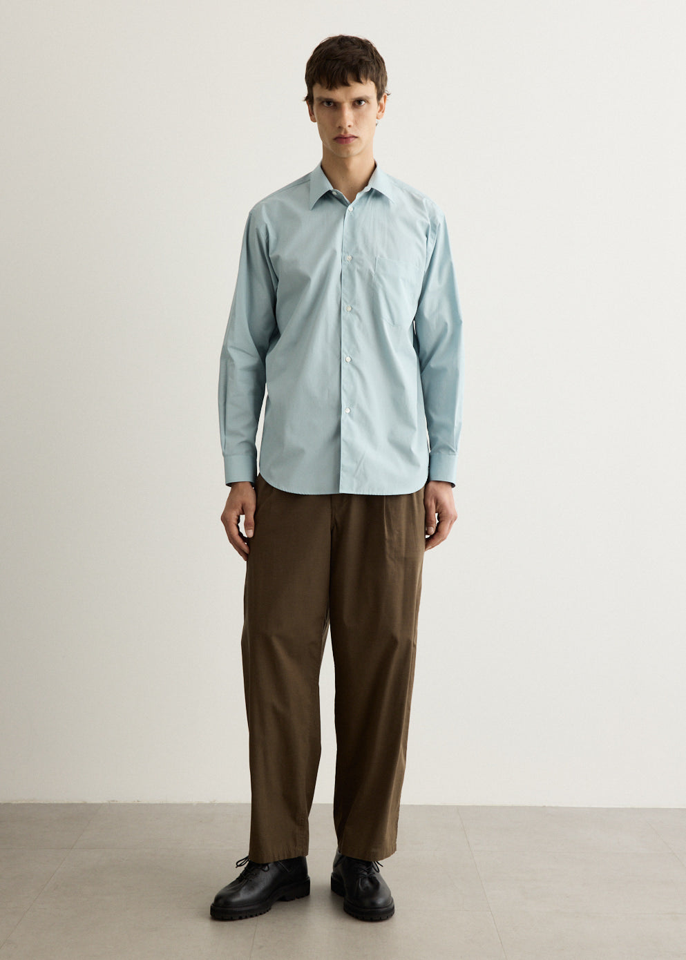 Cotton Wool Poplin Oversized Slacks
