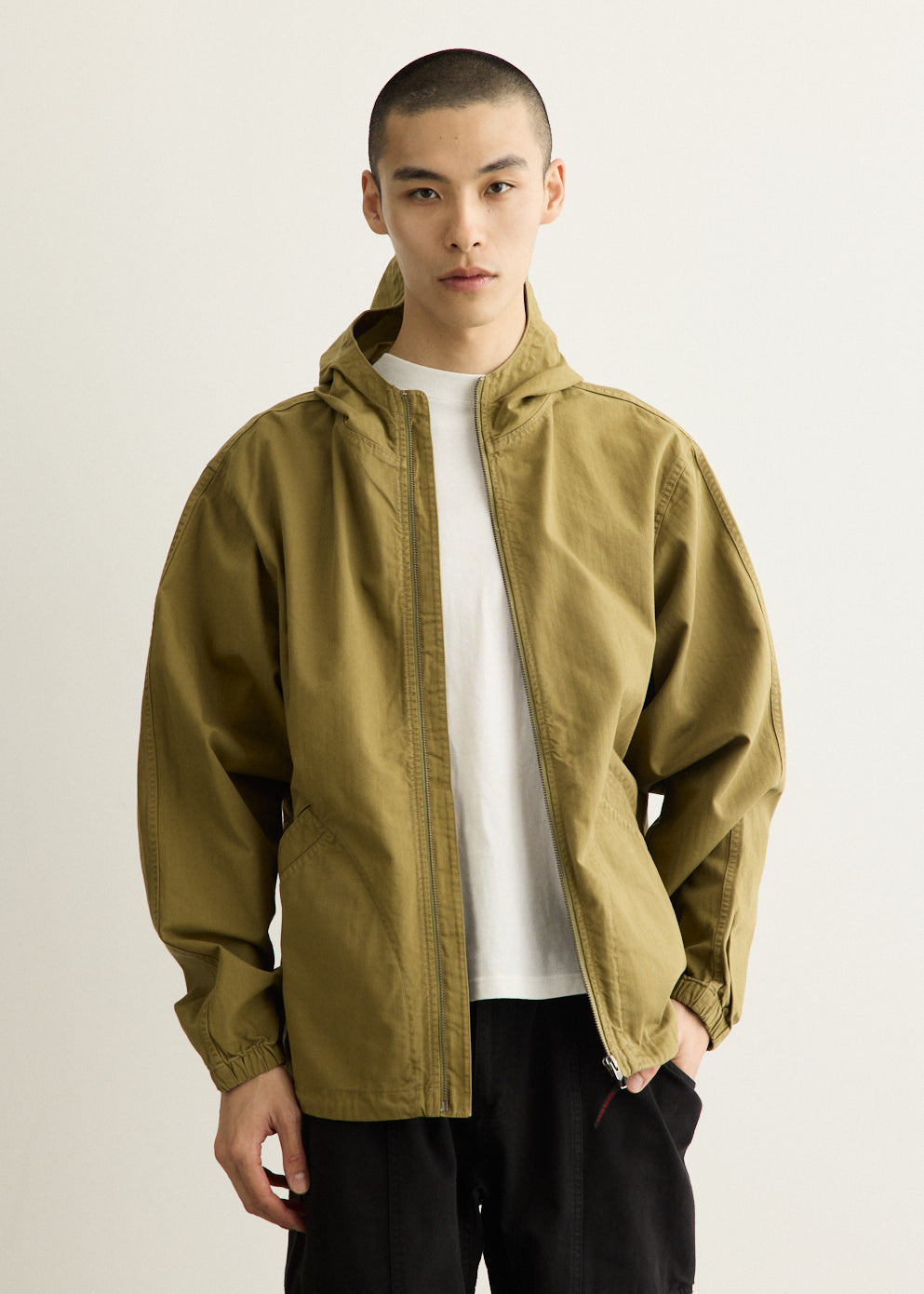 Herringbone Hooded Jacket