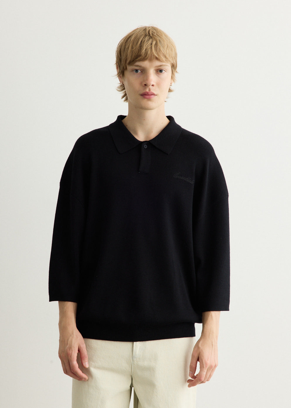 【ok.soon】polo knit ブラック サイズ1 02043190-