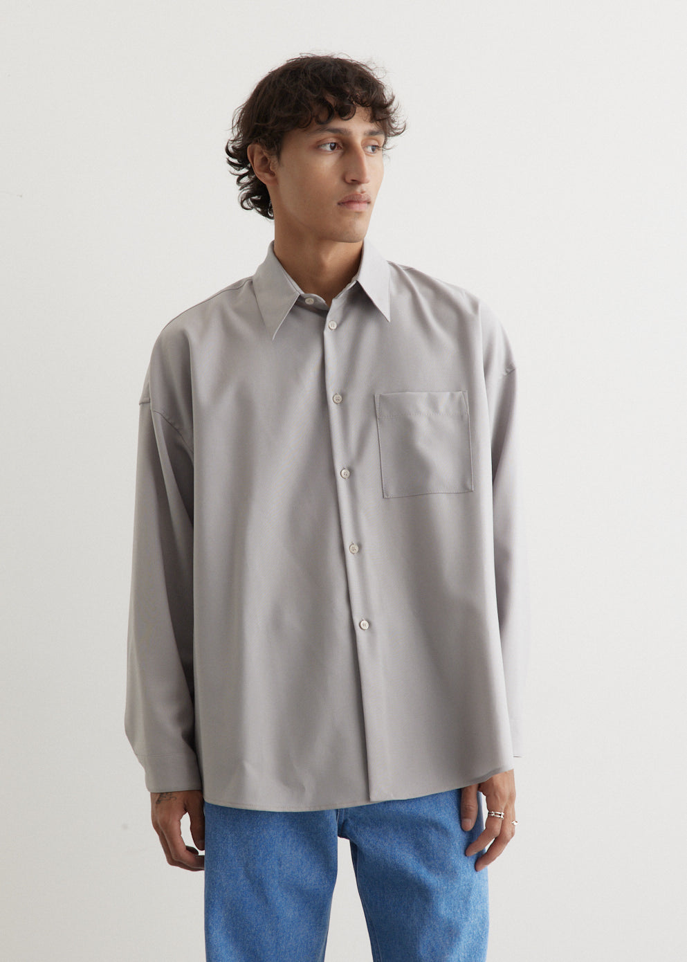 MARNI TROPICAL WOOL OPEN COLLAR SHIRT｜メンズ