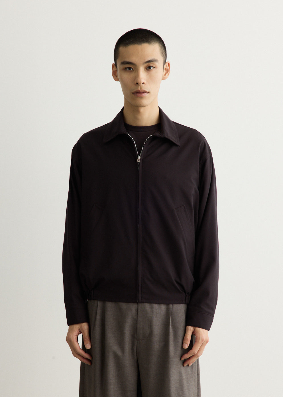 Wool Poplin Zip Blouson