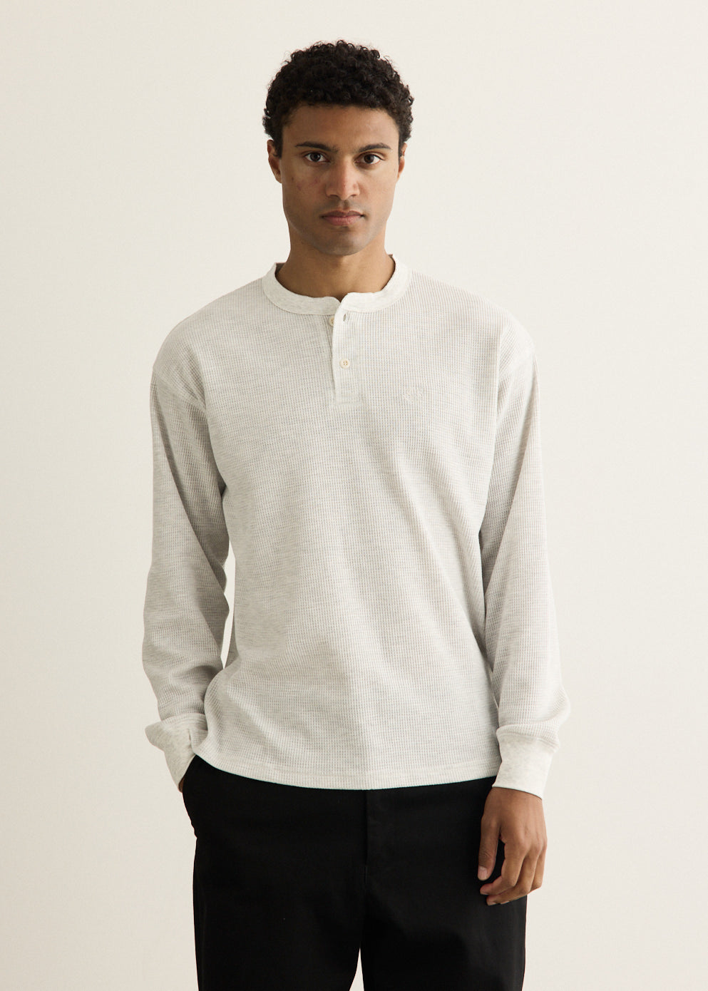 Alex Waffle Henley Neck Top