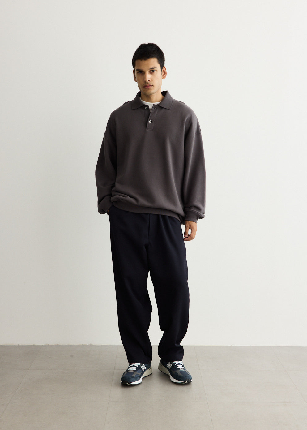 AZUMA Terry Pullover Polo Sweatshirt