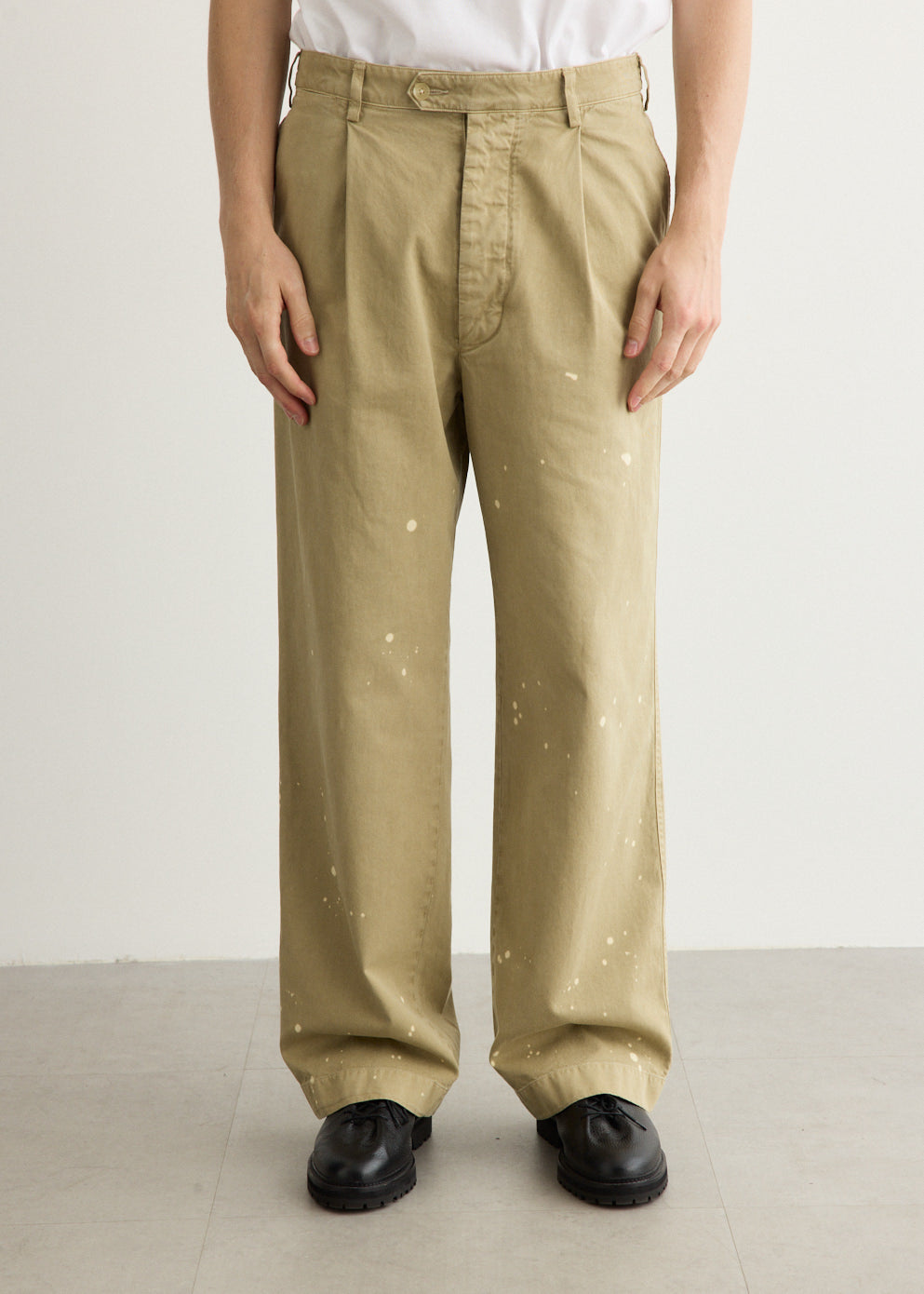 パンツ villd/ chino tuck pants Garment Dyed Finx Light Chino One Tuck Wide Pants
