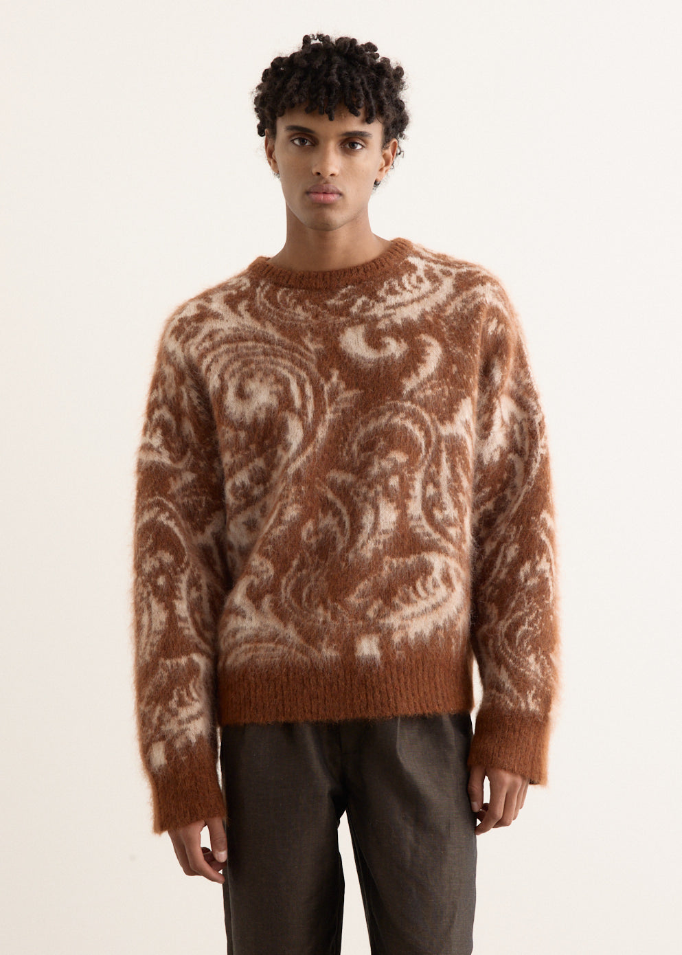 COLIN JACQUARD MERINO PAISLEY SWEATER - SAGE