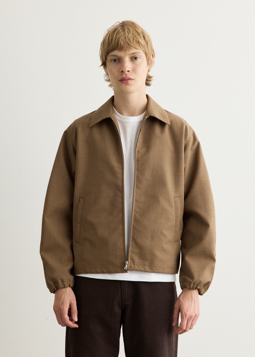 Bonded Tropical Wool Zip Blouson