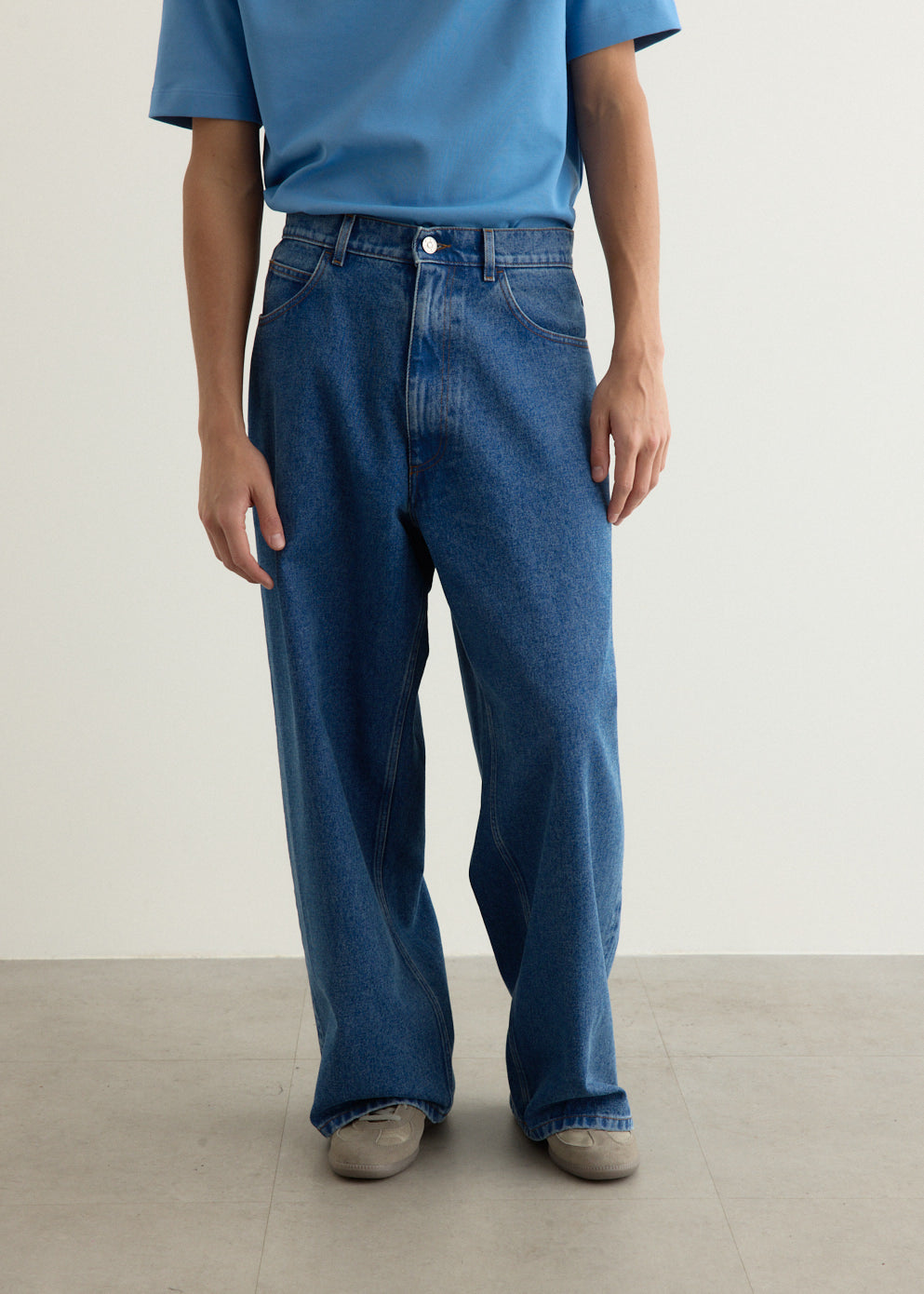 Bleach Coated Logo Lettering Jeans