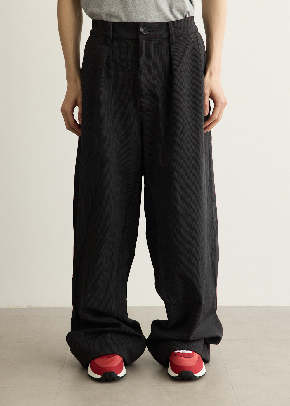 Polyester Herringbone Pleat Pant