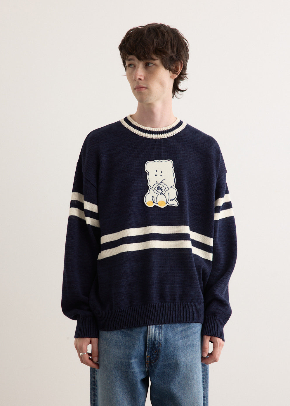 5G Cotton Knit PECKISH RAINBOWY IVY Crew Sweater