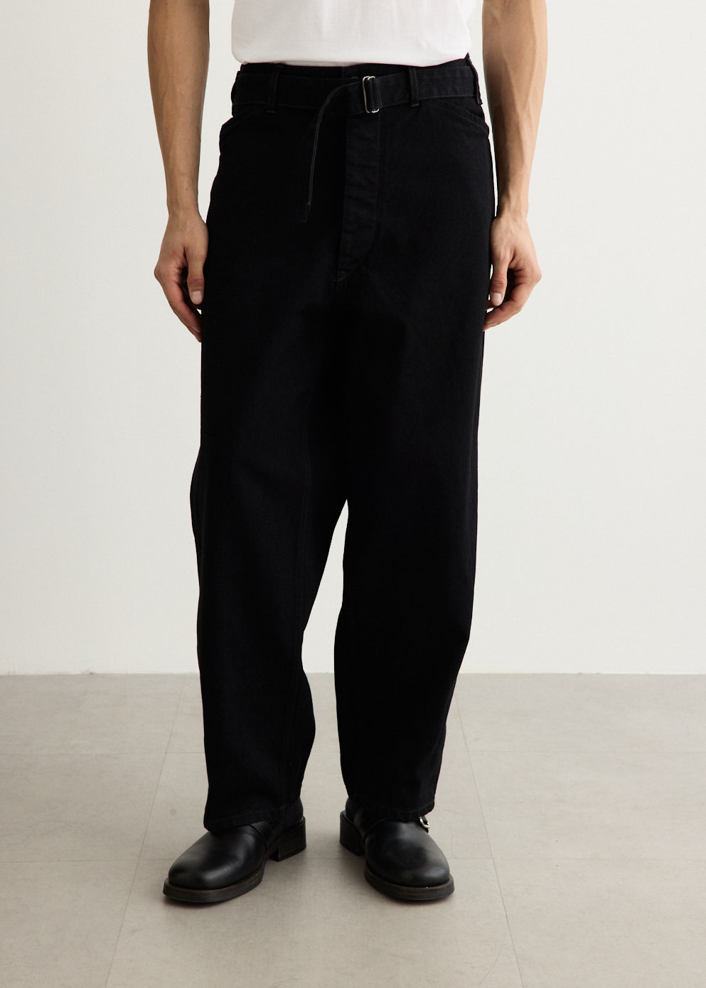 Denim Belted Pants