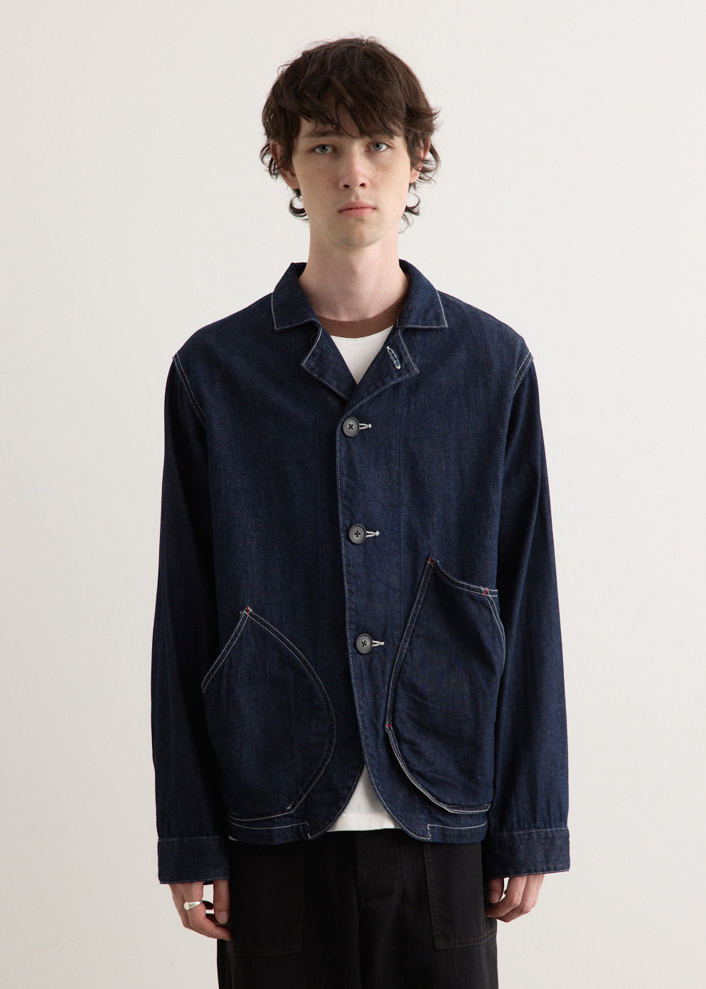 ジャケット・アウター KAPITAL RINGOMAN COVERALL INDIGO DENIM Denim Ringoman Coverall Jacket - Indigo KAPITAL RINGOMAN COVERALL
