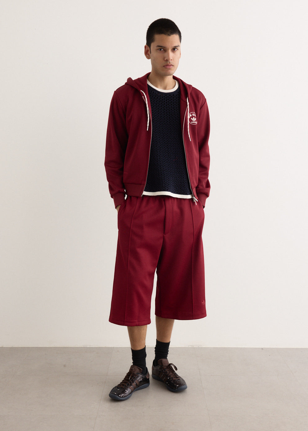 WALES BONNER/adidasコラボショーツ M adidas Nylon Layered Shorts x Wales Bonner in Brown | SVD
