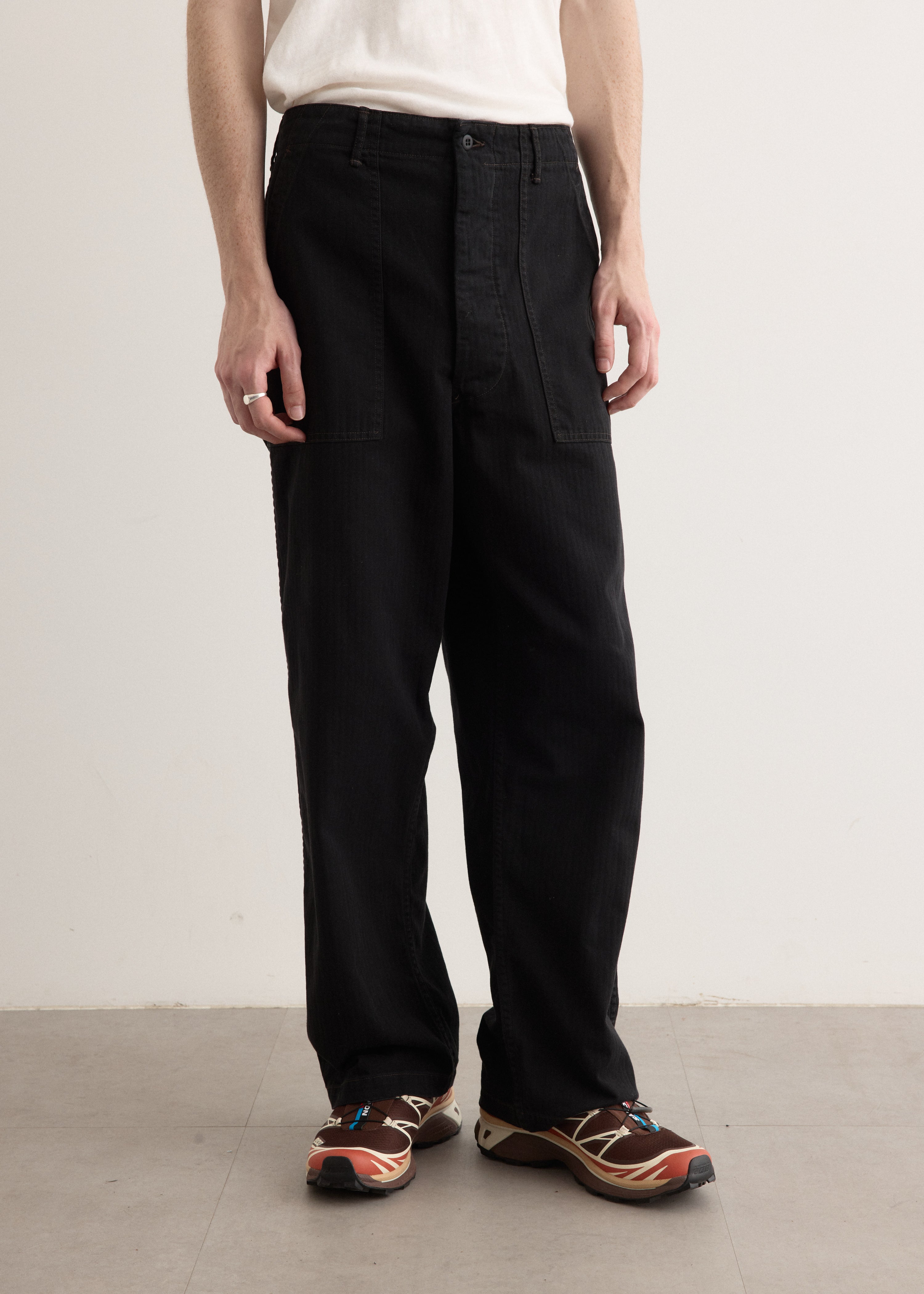 コ*ロ様 orslow Herringbone Twill Fatigue Pa orSlow HERRINGBONE SUMMER FATIGUE PANTS Black – unexpected store