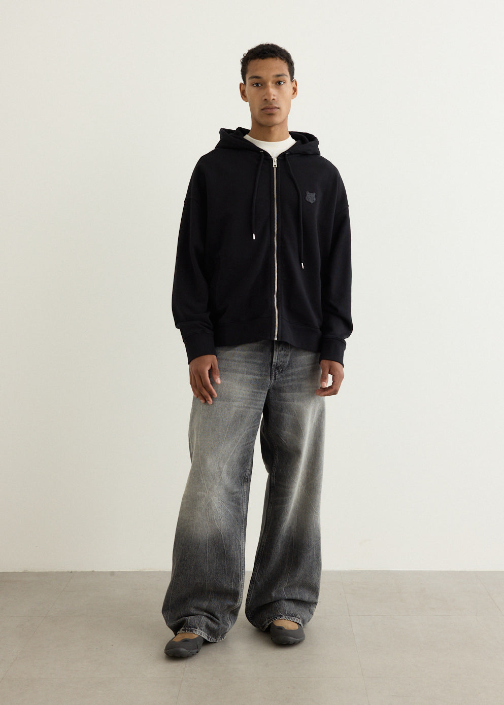 Bold Fox Head Patch Full Zip Oversized Hoodie