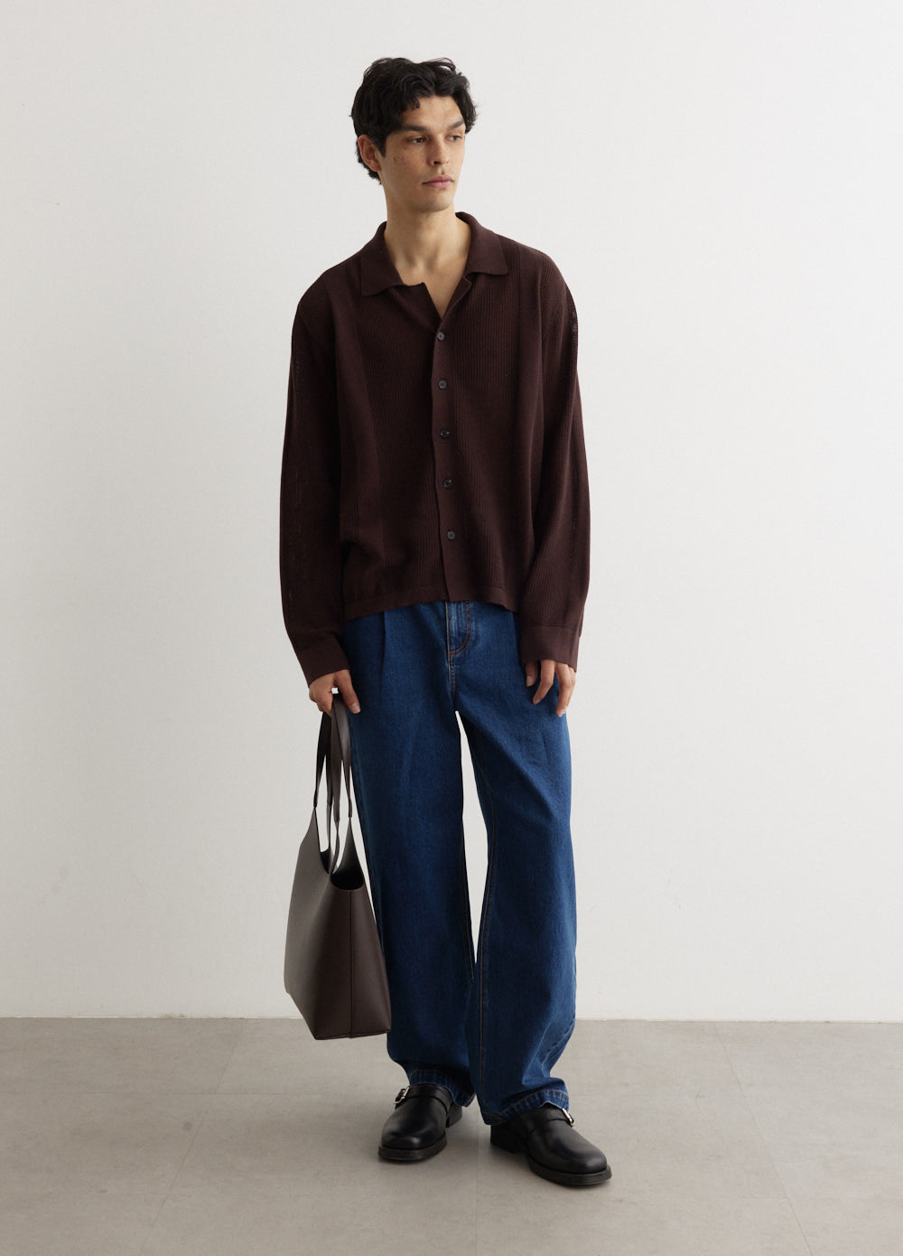 Inserch SS Knit Camp Collar Shirt SS020-00002 White main image 1