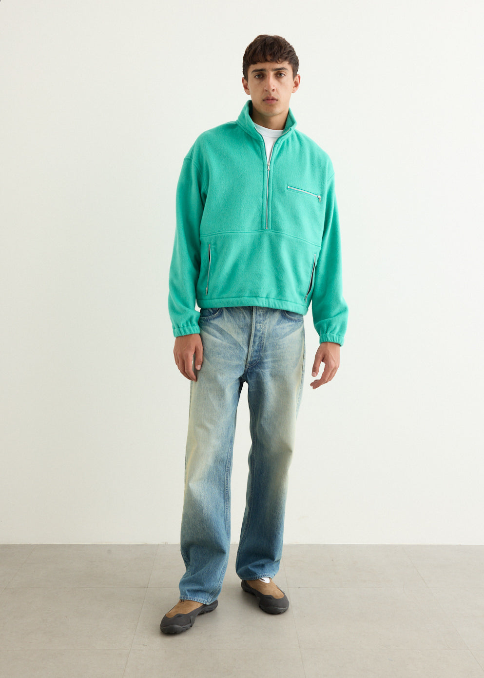 Selvedge Faded Heavy Denim Wide Pants