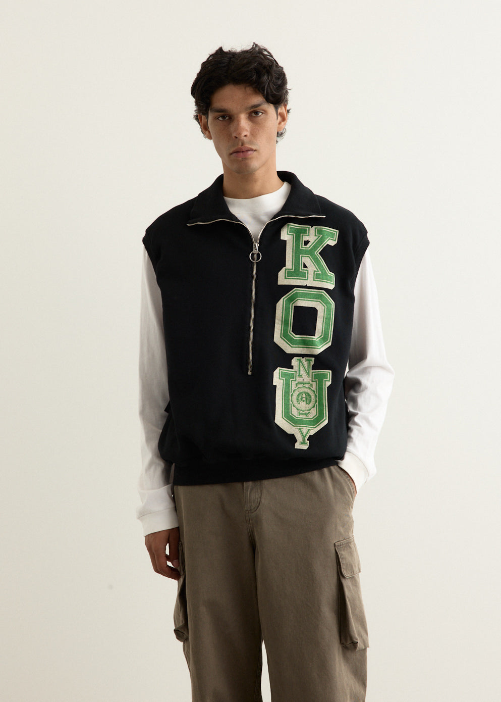 30/-SWT Knit Half Zip Vest (KO.U)