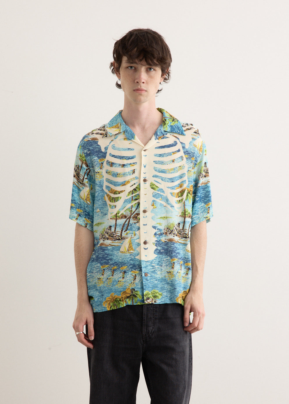 Rayon KAMEKAMEHA BONE Aloha Shirt