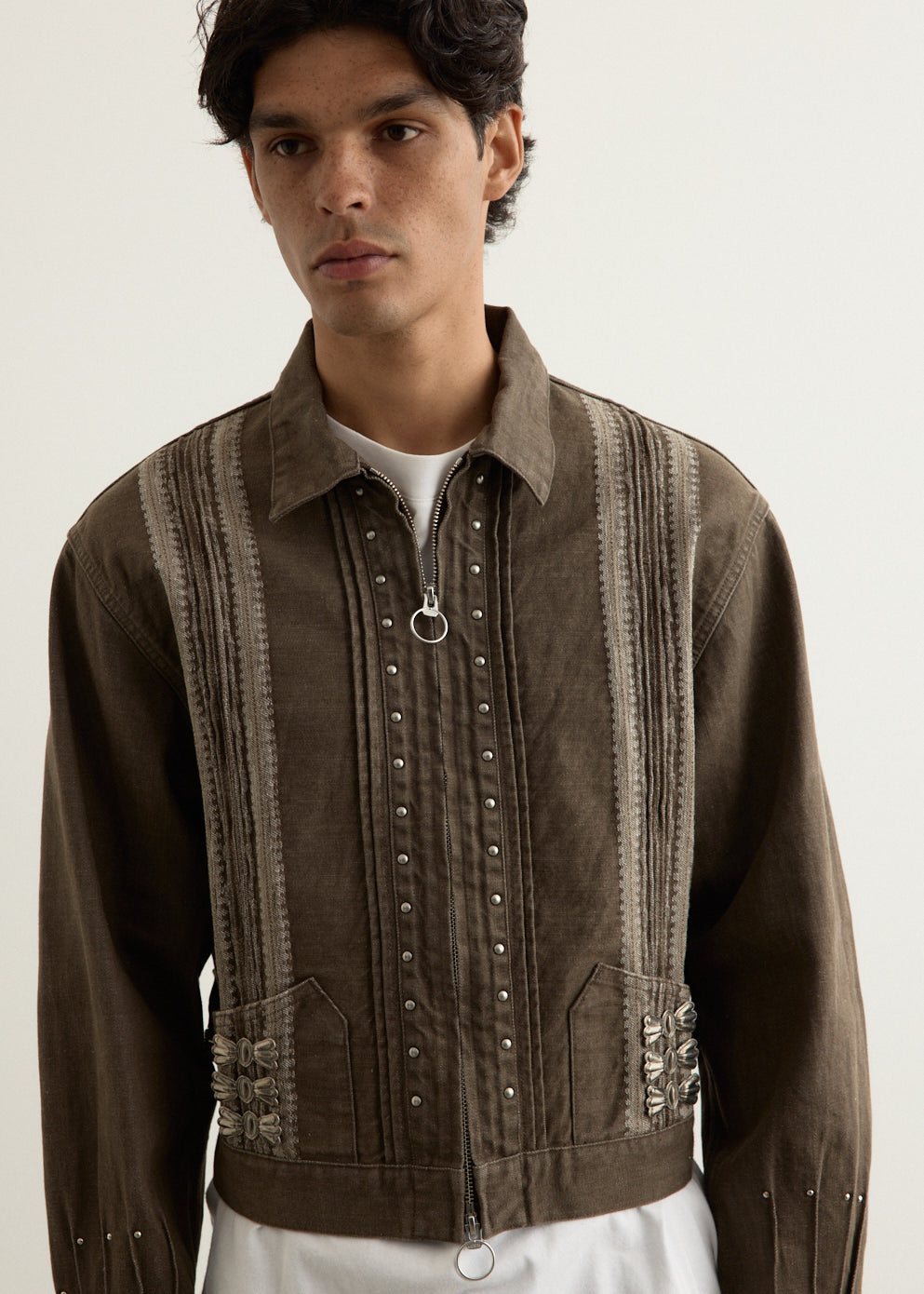 12oz YAGASURI Jacquard Denim Chimayo Drizzler JKT