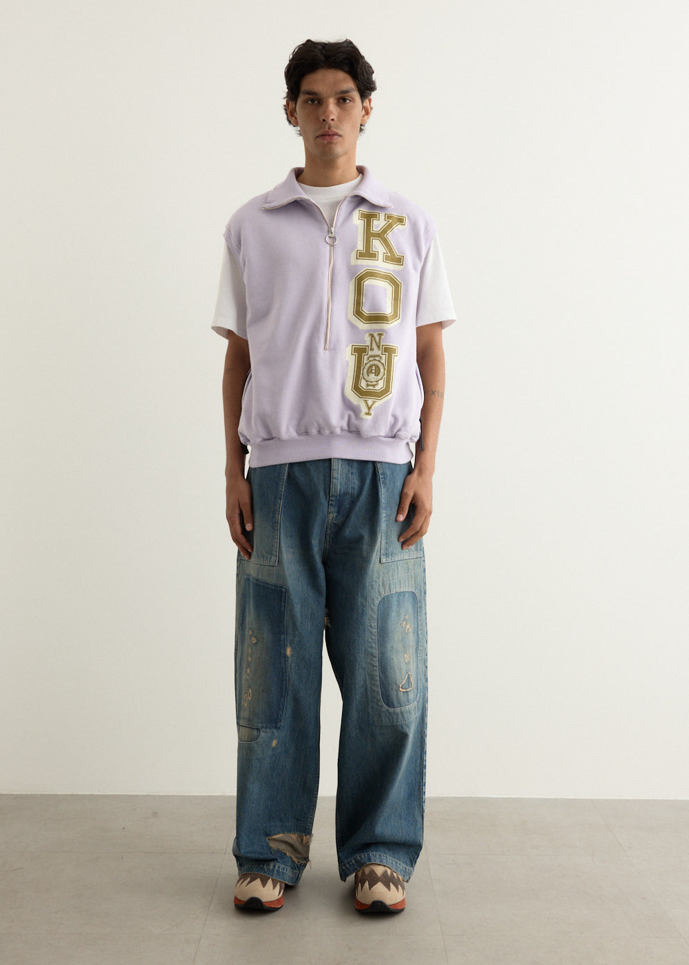 30/-SWT Knit Half Zip Vest (KO.U)