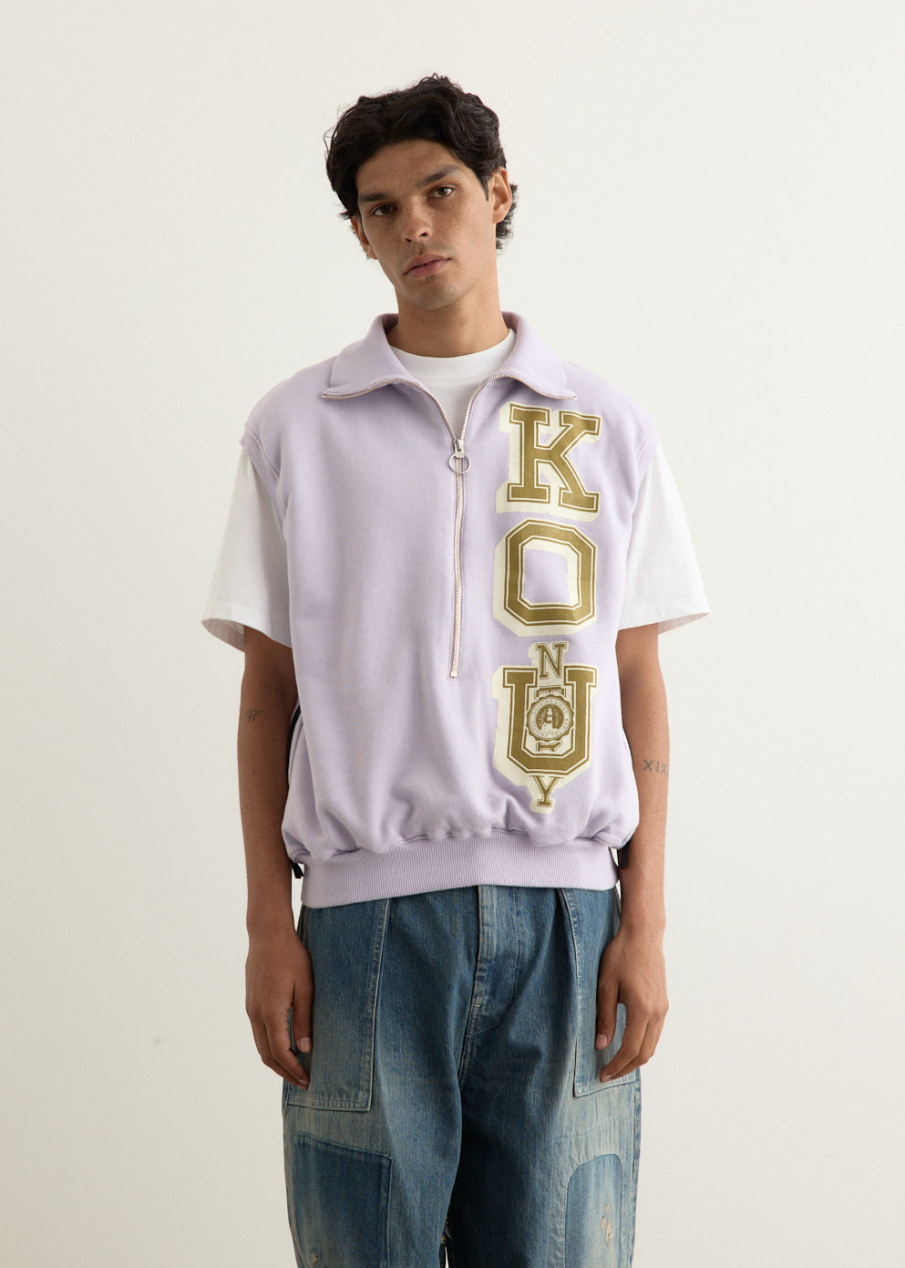 30/-SWT Knit Half Zip Vest (KO.U)