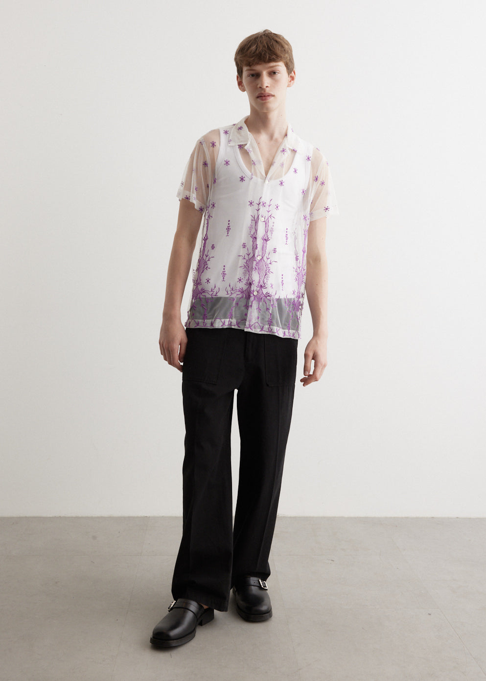 sheer short sleeve shirt