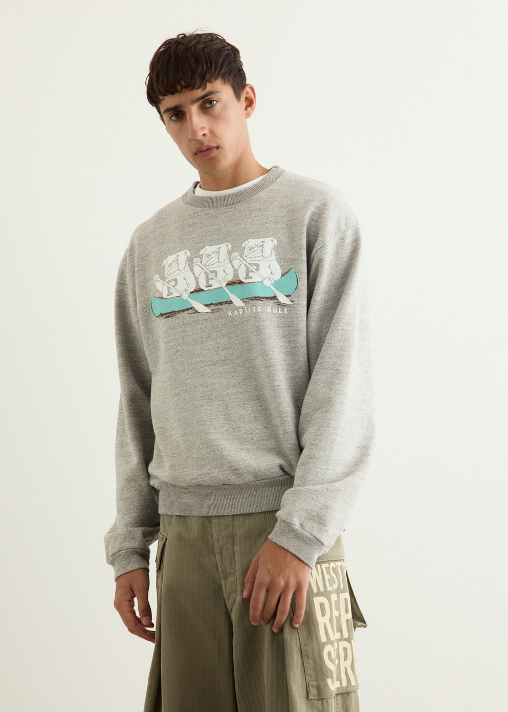 TOP SWT Knit Crew Sweater ("P" BULLDOG)