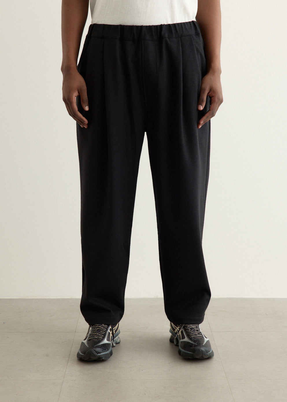 Wool Jersey Two Tuck Pants
