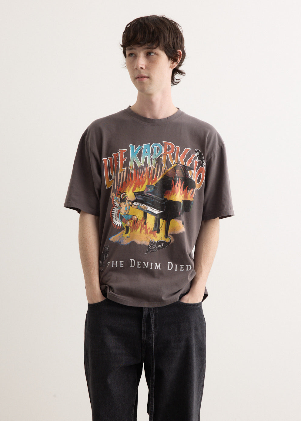 Kapital クルーT burning piano size L