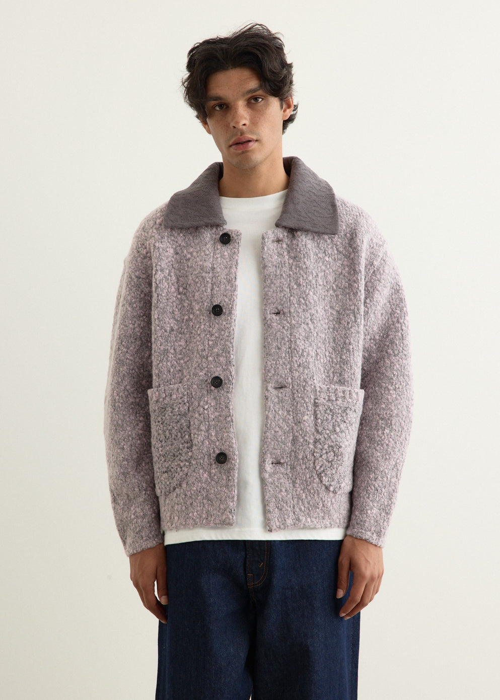 Patch Sleeve Knit Cardigan