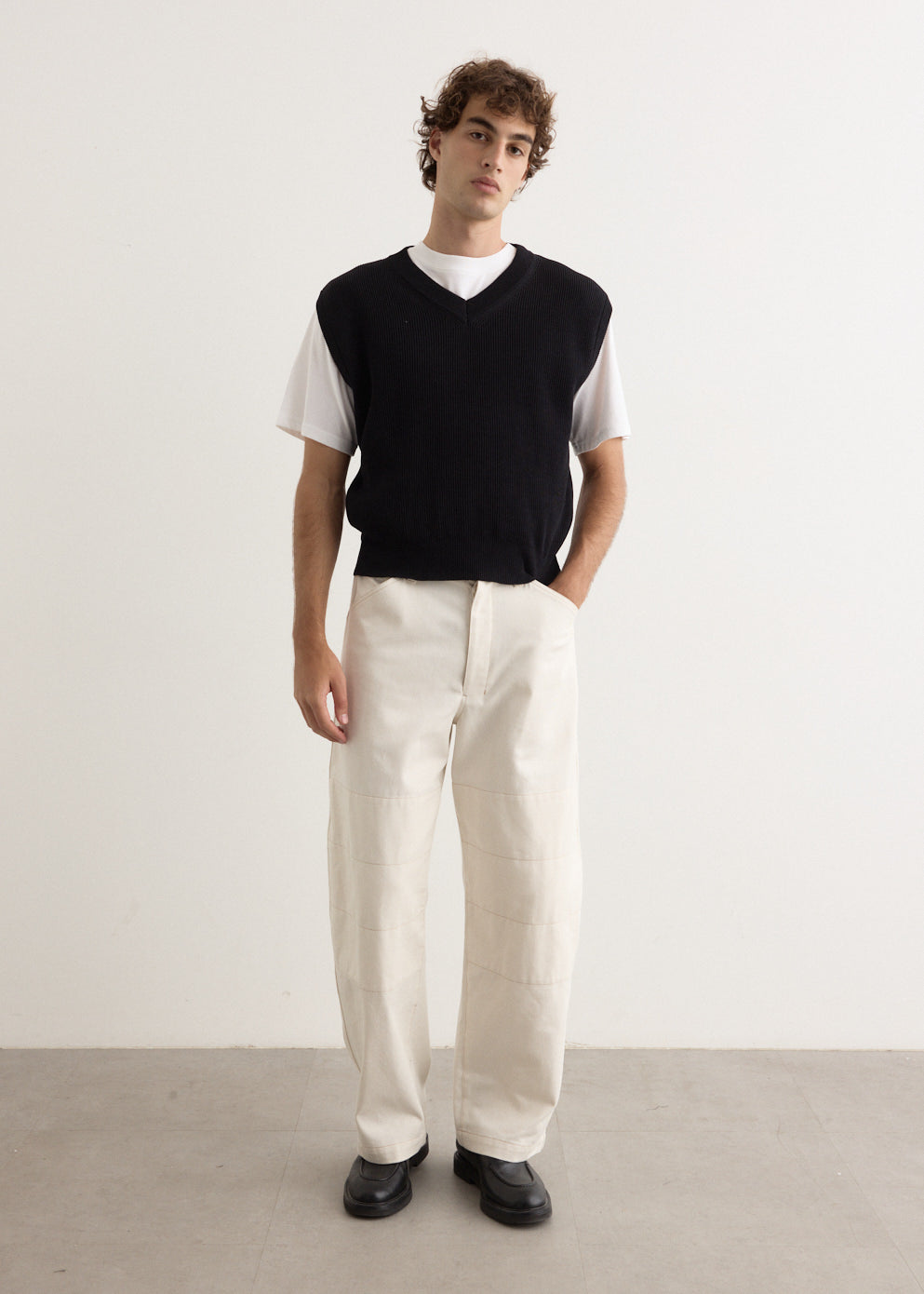 Flat Yarn Rib Knit Vest