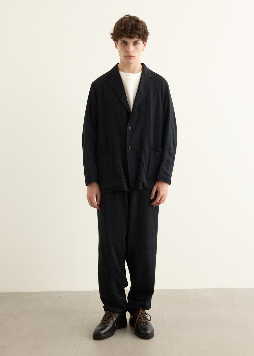 Wool Knit Tapered Pants
