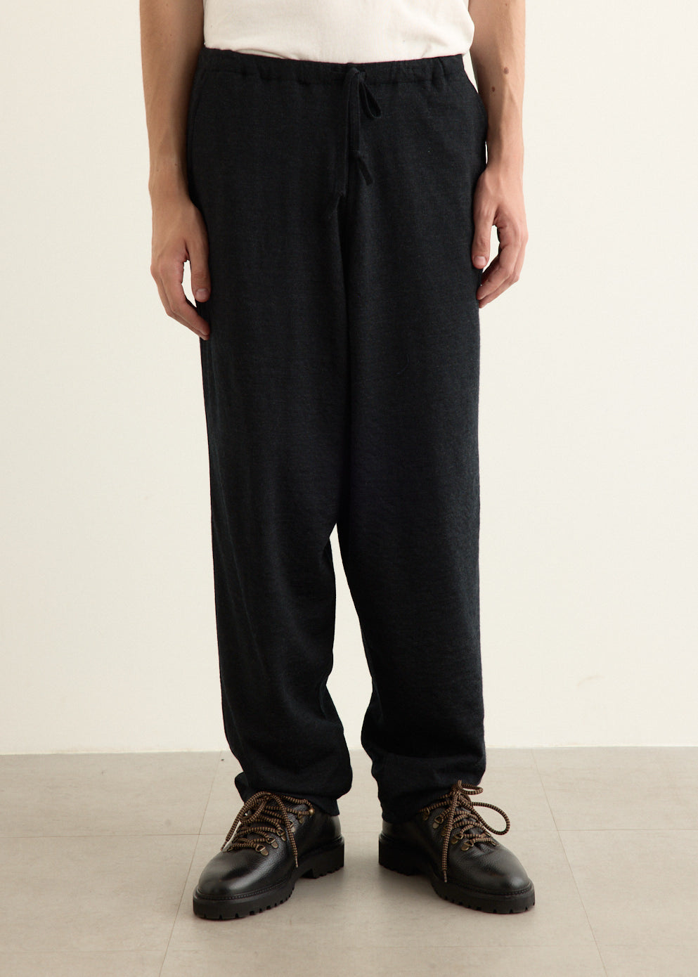 Wool Knit Tapered Pants