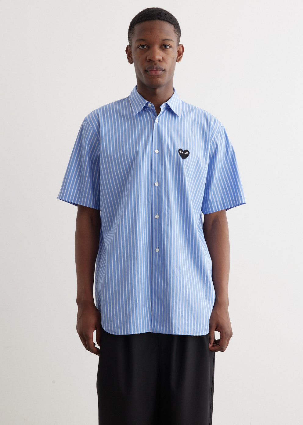 Cdg Shirts Mens P1B022 Striped Short Sleeve Shirt - Main Image