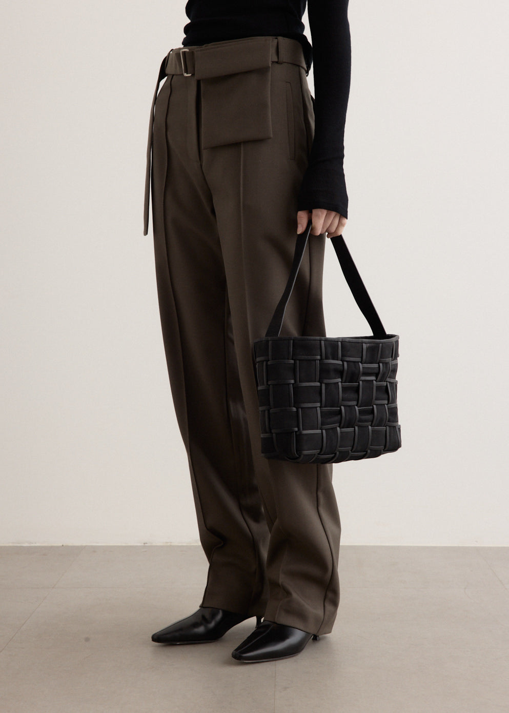 Border Woven Mini Tote