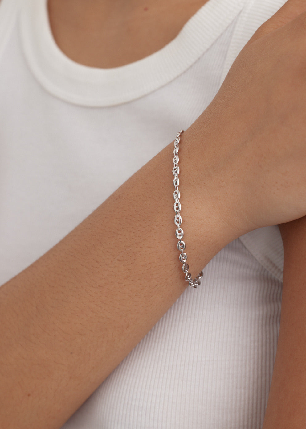 Womens chain bracelet silver best sale