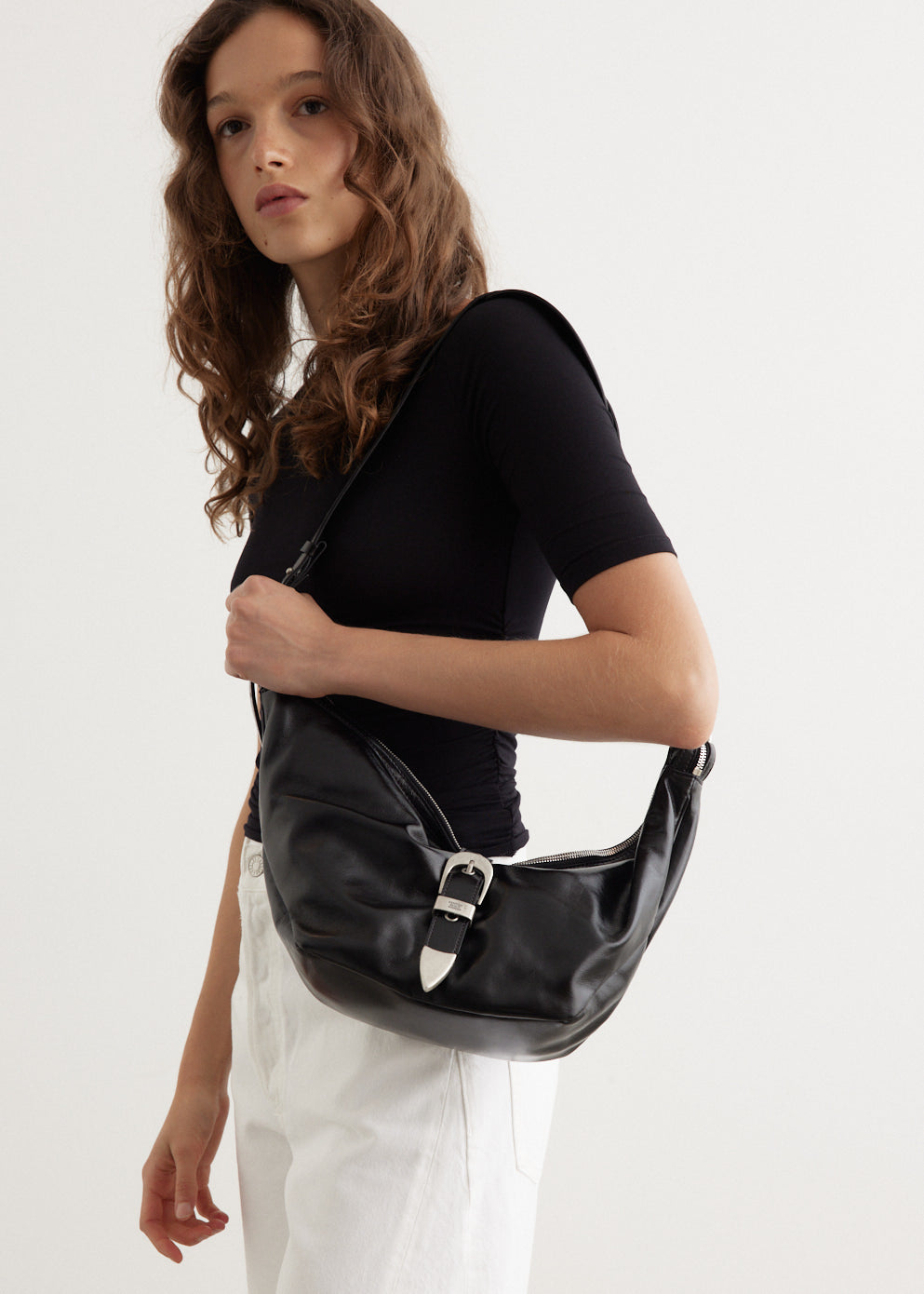 [MARGESHERWOOD] BELTED HOBO MEDIUM BAG ★すぐ品切れ★ Marge Sherwood slouchy belted hobo mini bag hush nubuck