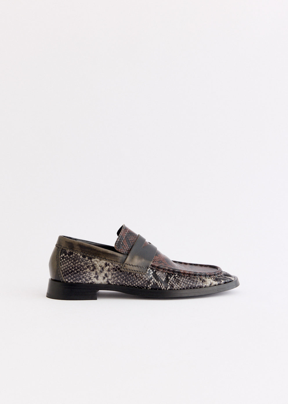 Zita Brown and Grey Moccasin Loafers