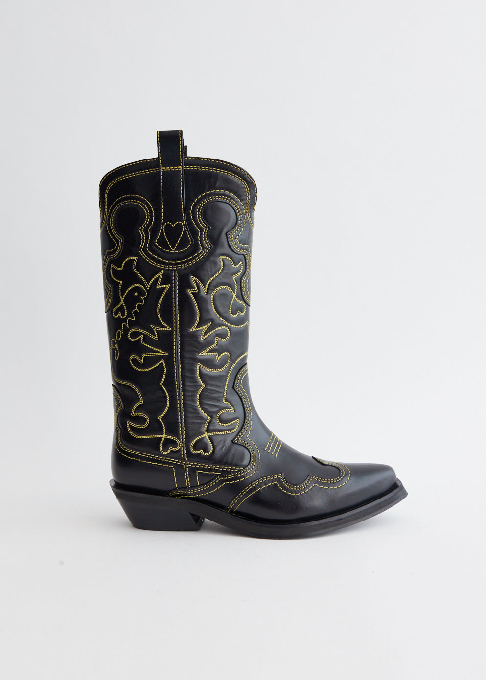 Mid Shaft Embroidered Western Boots