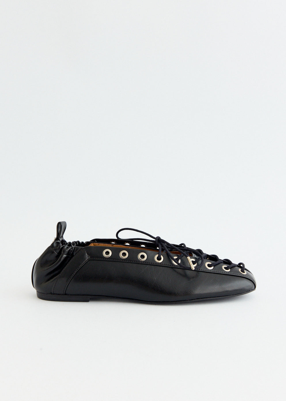 Eyelets Lace Up Ballerinas