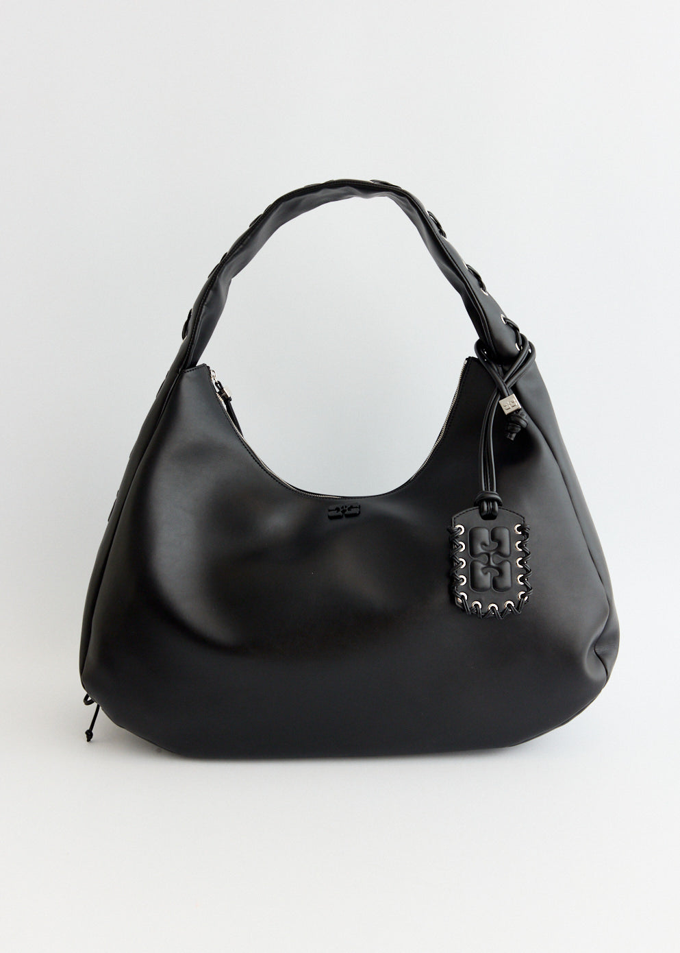 ショルダーバッグ・ポシェット Ganni 'Bou Xxl' Grey Leather Blend Bag GANNI Gray Bou Bag GANNI