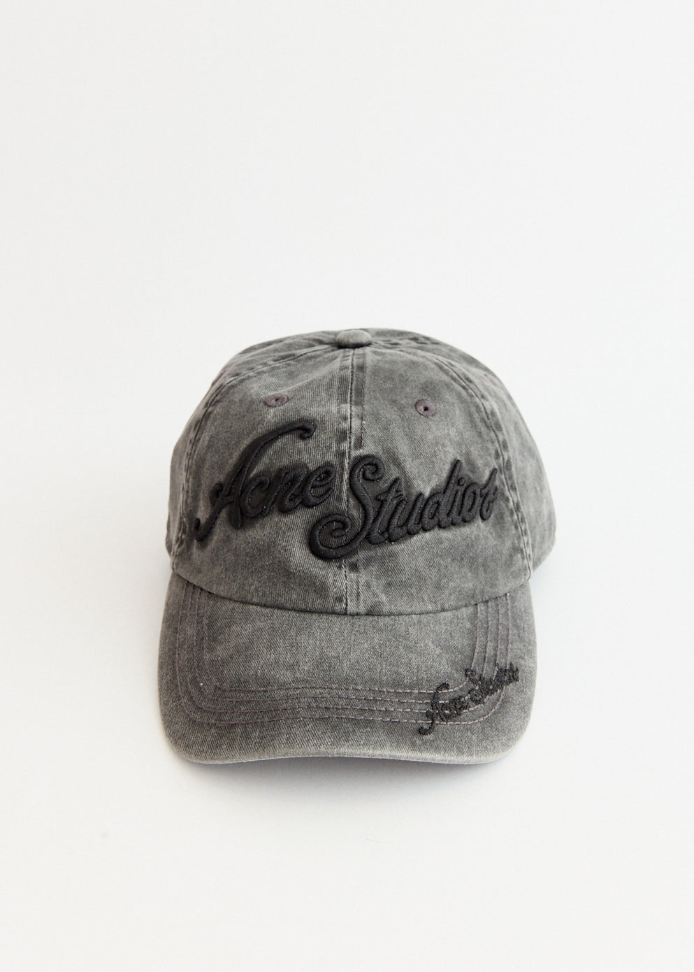 Acne Black and Silver Hat Minimalist Design Acne Studios baseball cap | Men main image 4