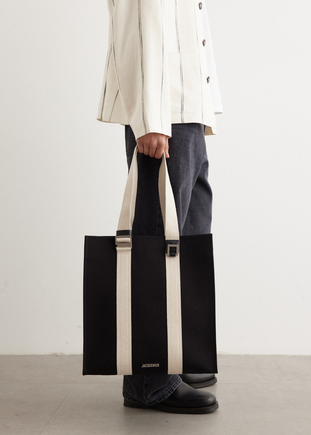 Jacquemus Men's' Le Cabas Cuerda Tote Bag in Black | LN-CC®